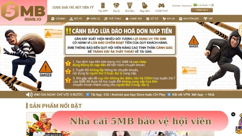 Nhà cái 5MB đưa ra cam kết bảo vệ quyền lợi hội viên