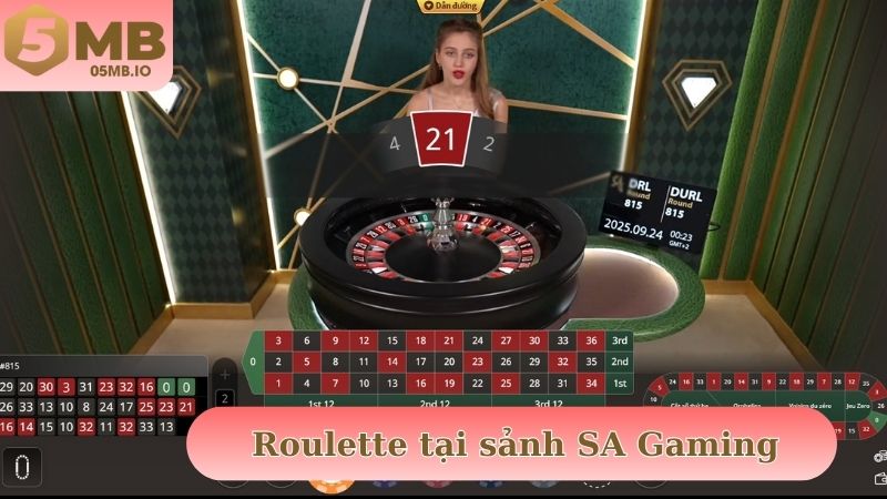 Roulette tại sảnh SA Gaming sở hữu vòng quay xanh chín