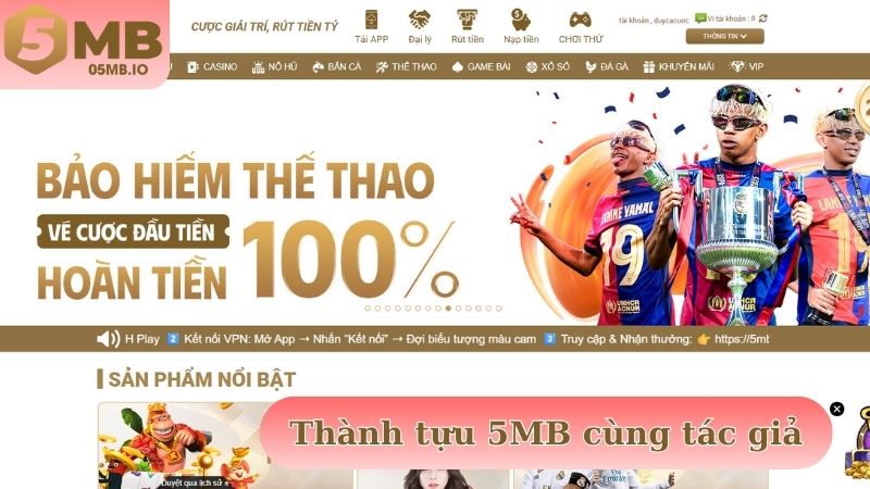Thành tựu 5MB cùng tác giả