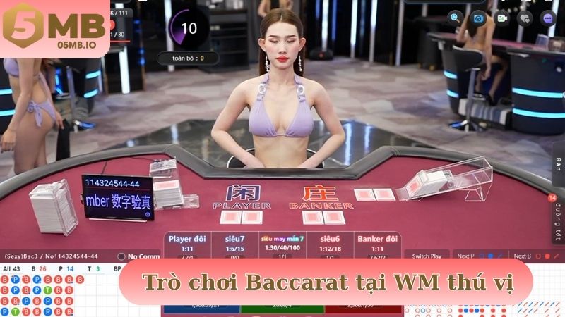 Trò chơi Baccarat tại WM thú vị cùng cửa cược minh bạch